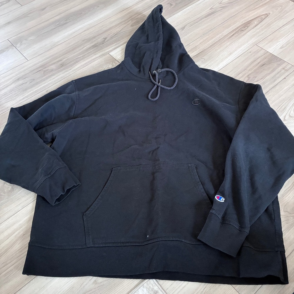 Champion Mens‎ Black Pullover Hoodie Sweatshirt Size 2XL Authentic Athleticwear